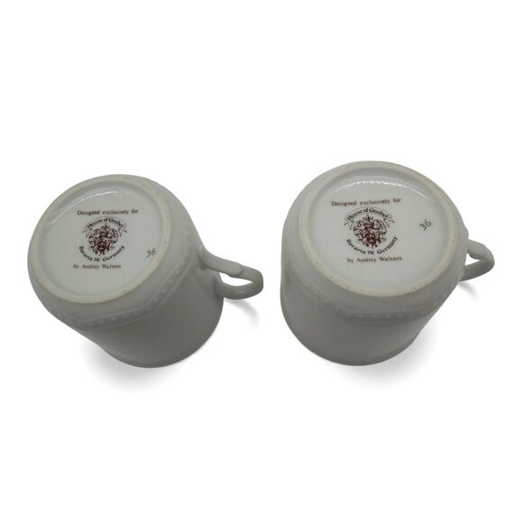 House of GOEBEL Silver Anniversary Audrey Walters Porcelain Mug Set 1970s VTG - Picture 9 of 10